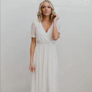Venice Lace Maxi Dress - Baltic Born - WHITE - LARGE - Worn Once